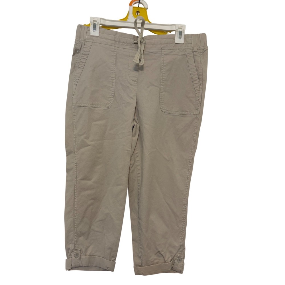 Talbots‎ Womens Khaki Beige Capri Pants Size 10P Summer Casual Travel
